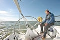 Sailing on the IJsselmeer in the Netherlands