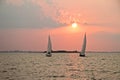 Sailing on the IJsselmeer in the Netherlands