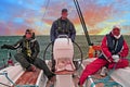 Sailing on the IJsselmeer in Netherlands at sunset