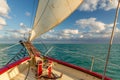 Sailing in the Keys Waiting for Sunset Royalty Free Stock Photo