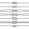 Sailing knots horizontal borders or deviders. Vector marine decorations Royalty Free Stock Photo