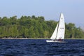 Sailing Lake Champlain off Valcour Island Royalty Free Stock Photo