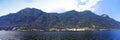 Sailing on Lake Como, panorama view. Lombardy, Italy Royalty Free Stock Photo