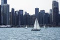 Sailing in Chicago in the Summer Royalty Free Stock Photo