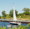 Sailing on lake Michigan Royalty Free Stock Photo