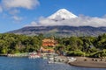 Sailing Lake Todos los Santos, from Petrohue port - Chile - Andean Crossing Royalty Free Stock Photo