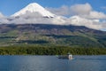 Sailing Lake Todos los Santos, from Petrohue port - Chile - Andean Crossing Royalty Free Stock Photo