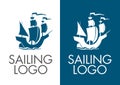 Sailing logo. Graphic sign ship