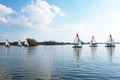 Sailing on the Loosdrechtse Plassen in Netherlands