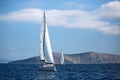 Sailing luxury cruise yacht boats at the Aegean Sea Royalty Free Stock Photo