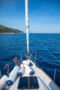 Sailing luxury yacht in the sea at sunny day, Croatia Royalty Free Stock Photo
