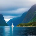 Sailing through the majestic fjords of in Scandinavian inspired