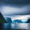 Sailing through the majestic fjords of in Scandinavian inspired