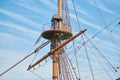 Sailing mast of ship Royalty Free Stock Photo