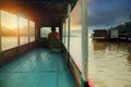 sailing in mekong river one of most popular traveling activity in luangprabang northern of lao Royalty Free Stock Photo