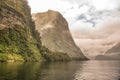 Sailing in Mystical weather in heavy rain and stormy conditions on Doubtful Sound