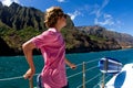 Sailing the Napali Coast Kauai Royalty Free Stock Photo