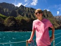 Sailing the Napali Coast Kauai Royalty Free Stock Photo