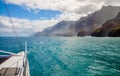 Sailing, napali coast, kauai, hawaii Royalty Free Stock Photo