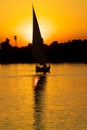 Sailing on the Nile, Egypt at Sunset Royalty Free Stock Photo