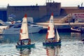 Sailing at Port Olimpic, Barcelona, Spain Royalty Free Stock Photo