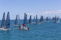 Sailing race cats with foils Royalty Free Stock Photo