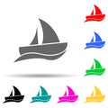 sailing regatta multi color style icon. Simple glyph, flat vector of transport icons for ui and ux, website or mobile application