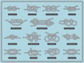 Sailing rope knots. Vector set of nautical design elements Royalty Free Stock Photo