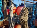 Sailing ropes,buoy and securing equipment