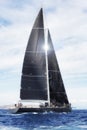 Sailing, sail yacht in regatta.