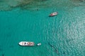 Sailing. Sailboat with white ships rippled sea background, On Libyan sea. Summer holidays in Greece