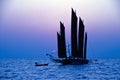 Sailing scenery of Hongze Lake, Huai`an City, Jiangsu Province, China Royalty Free Stock Photo