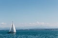 Sailing on the sea under blue skies