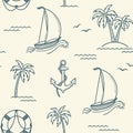 Sailing seamless pattern Royalty Free Stock Photo