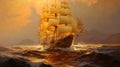 Sailing Serenity: A Majestic Seascape Painting