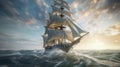 Sailing Serenity: A Small Ship\'s Blissful Journey in the Baltic Sea Royalty Free Stock Photo