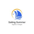 Sailing service logo design. Sail icon design. Cruise logo concept