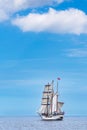 Sailing ship on the Baltic Sea during the Hanse Sail in Warnemuende, Germany