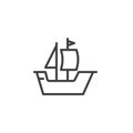 Sailing ship boat outline icon