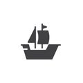 Sailing ship boat vector icon