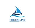 Sailing ship boat vector logo icon template design