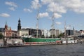 Sailing ship in the harbor of Hamburg Royalty Free Stock Photo