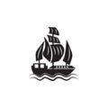 sailing ship icon. Element of ship illustration. Premium quality graphic design icon. Signs and symbols collection icon for websit Royalty Free Stock Photo