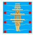 Sailing ship icon, isometric style