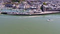 Sailing ship leaving Caernarfon, Gwynedd in Wales - United Kingdom