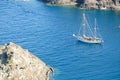 Sailing ship in the Mediterranean Sea, Costa Brava of Catalonia in Spain Royalty Free Stock Photo
