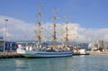 Sailing ship Mir in the port of Sochi. SCF Black Sea Tall Ships Regatta 2014 Royalty Free Stock Photo