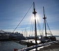 A sailing ship moored in the harbour of Oslo, Norway Royalty Free Stock Photo