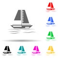 sailing ship multi color style icon. Simple glyph, flat vector of summer pleasure icons for ui and ux, website or mobile Royalty Free Stock Photo