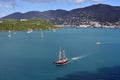 Sailing ship near St Thomas Royalty Free Stock Photo
